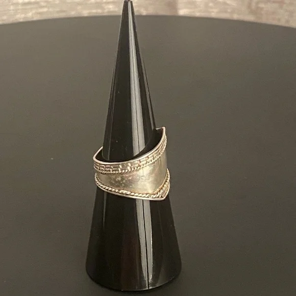 Sterling Silver Vintage Boho Spoon Ring 7 Stamped - Picture 8 of 12